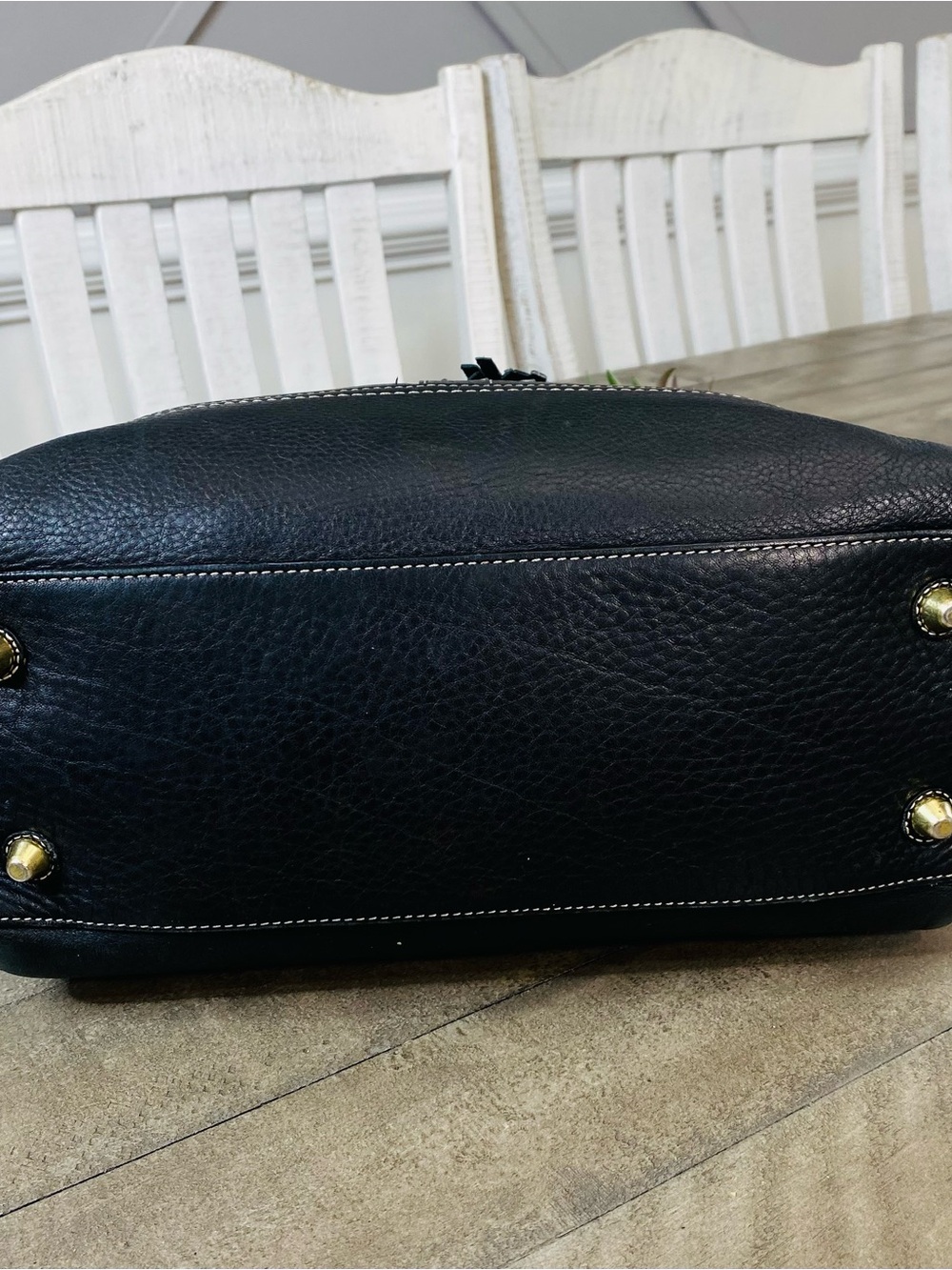 Vintage Y2K Coach Hampton Black Pebbled Leather Satchel Bag 10214 - Picture 9 of 11
